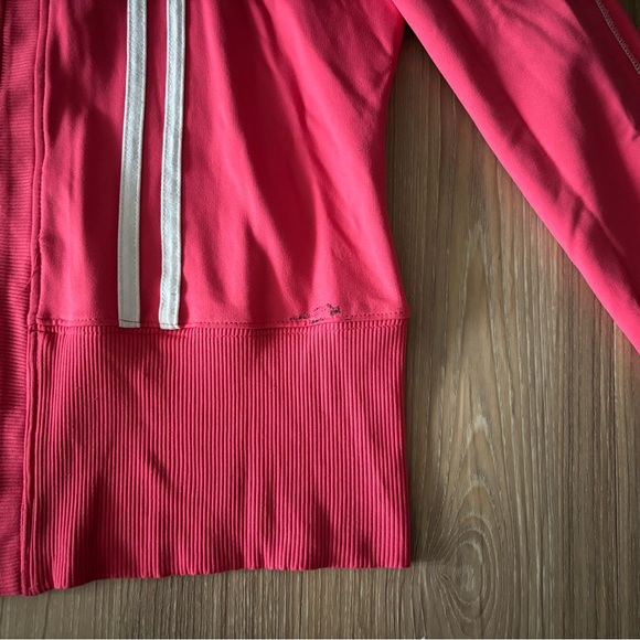 Y2K VTG BEBE Sport Track Jacket Coral Pink Stripe Full Zip Logo Women M USA Gym - Picture 12 of 12